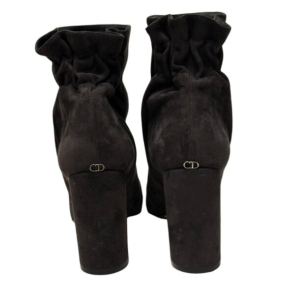 $1140 Dior grey charcoal suede pleats low boots size 11 / 41 - Picture 2 of 6